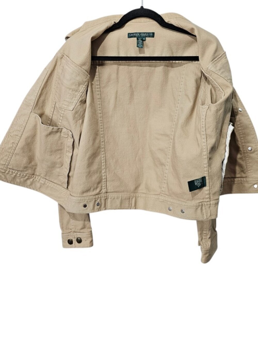 Lauren Jeans Co Ralph Lauren Denim Cotton Boho Corduroy Collar Tan Jacket M Y2K - Picture 4 of 11